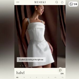 Meshki Ivory Satin Mini Dress
